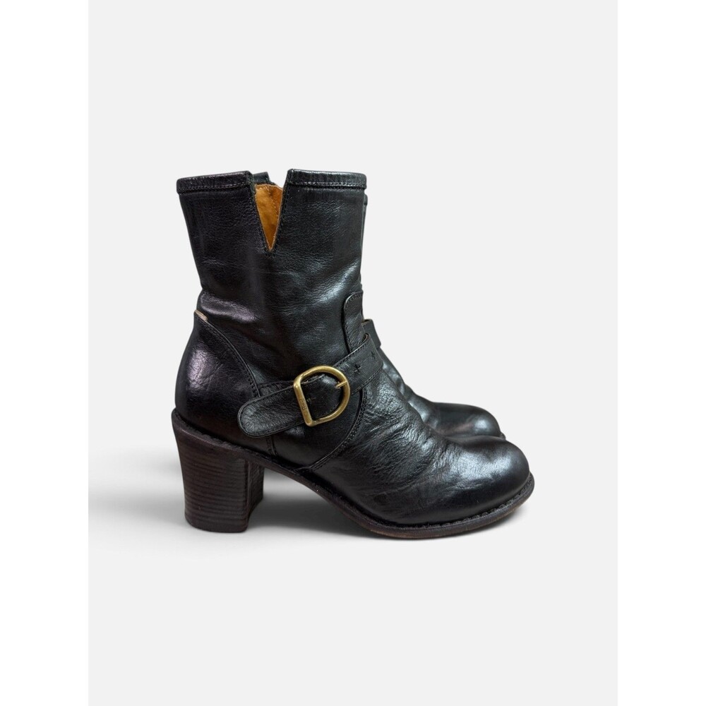 Fiorentini + Baker NELLY Black Leather Ankle Boots with Buckle Size EU 38, US 8